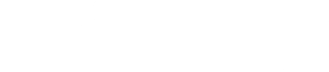 Logo da empresa Lumina Sorrir. A letra U é um sorriso brilhante simbolizando a leveza e seriadade dos serviços realizados pela clínica Lumina Sorrir e a letra A é substituída por um belo dente simbolizando a confiabilidade.